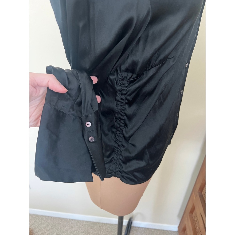 Vintage Y2K‎ Silk Black Button Down Blouse - Picture 2 of 5